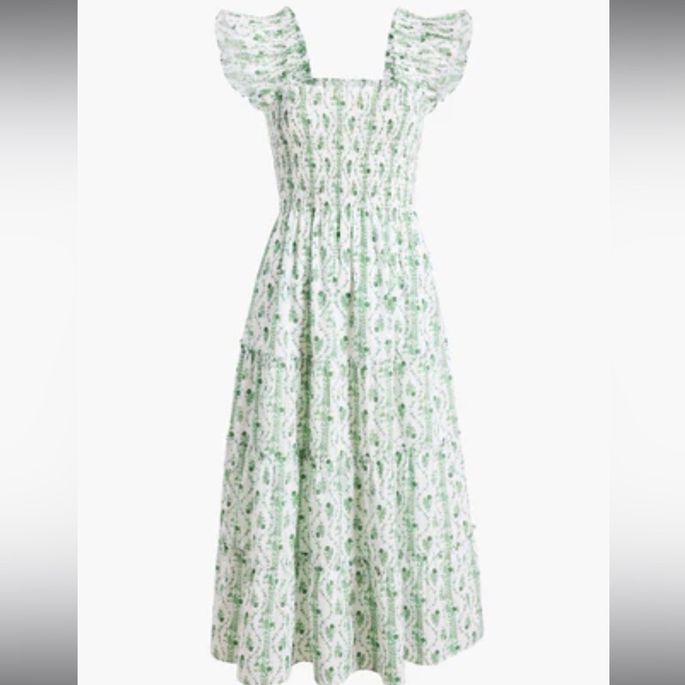 EUC Hill House Ellie Nap Dress - Green Vine Stripe